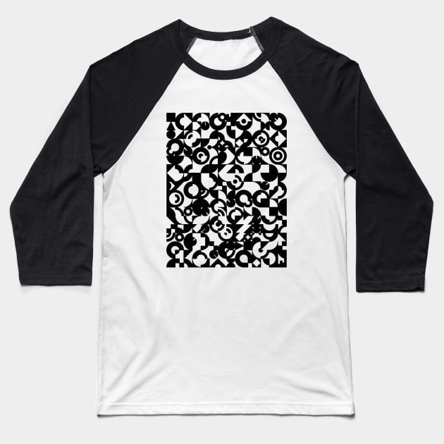 Electronic Musician Synthesizer Pattern Black Baseball T-Shirt by Atomic Malibu